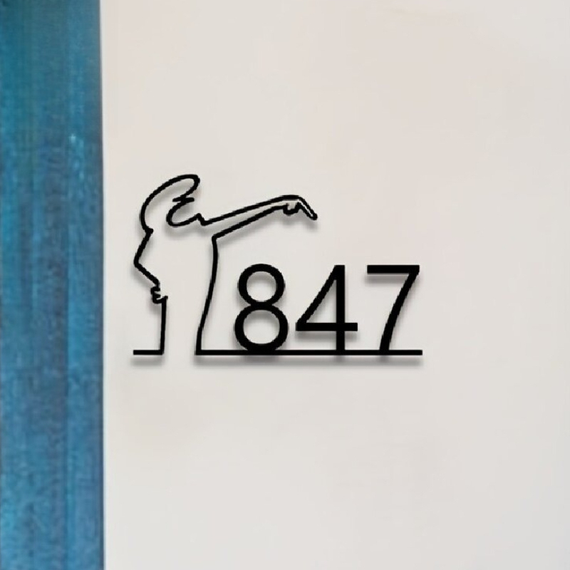 Home Decor Nearby - Individuelles Hausnummernschild, Bohemian-Stil Außen-/Innen-Adressenschild für die