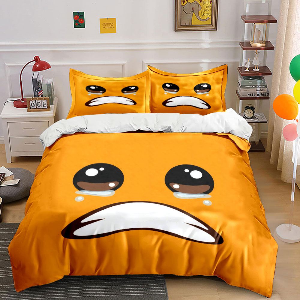 Home Decor Emoji - Niedliches weinendes orangefarbenes Gesicht Emoji 3-teiliges