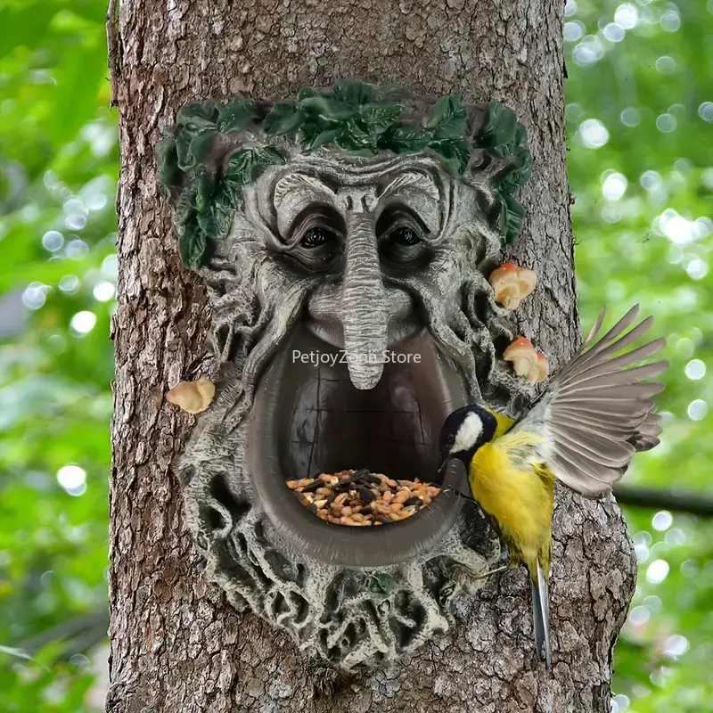 Home Decor Outdoor - Garten-Vogelfutterhaus in Pilzform mit großem Mund,
