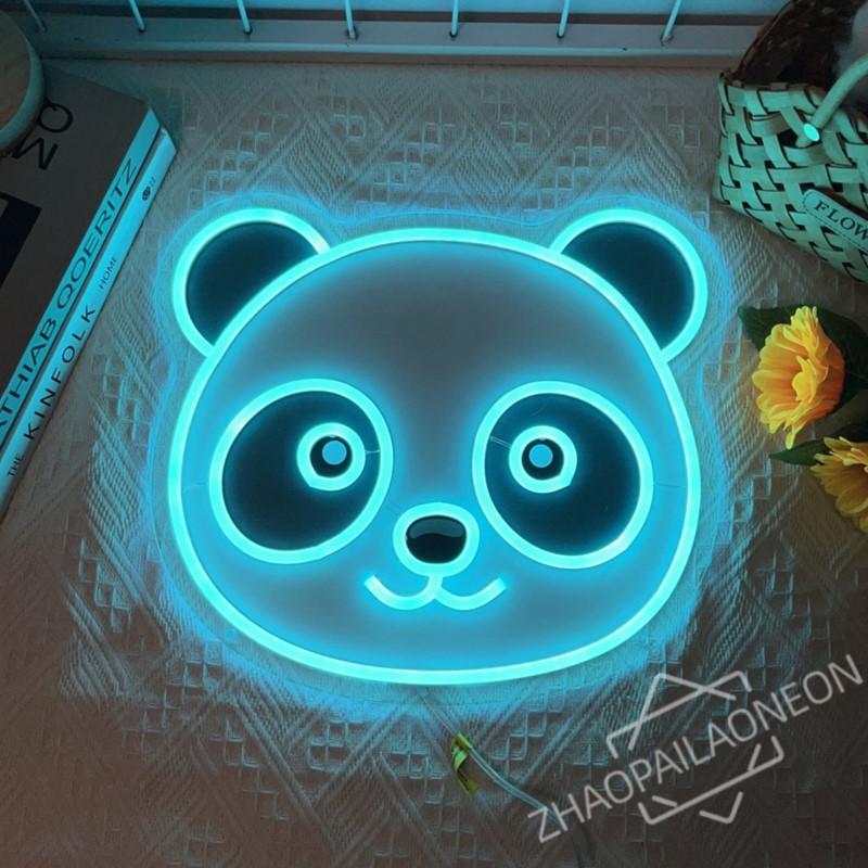 Home Decor Nearby - Panda-Neonschild, süßer Bär, LED-Neonlicht, Schild für