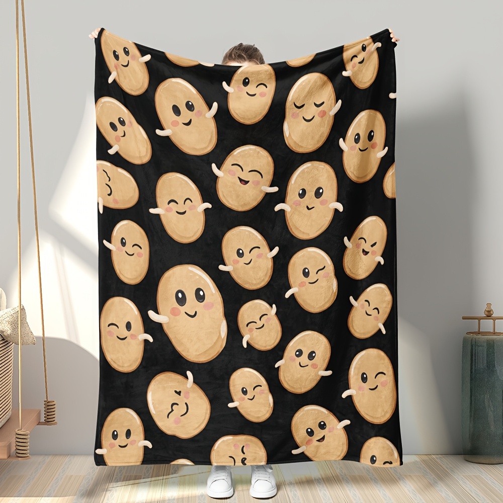 Home Decor Emoji - Super süße Emoji-Gesicht-Cartoon-Muster-Decke für Wohnzimmer, Couch,