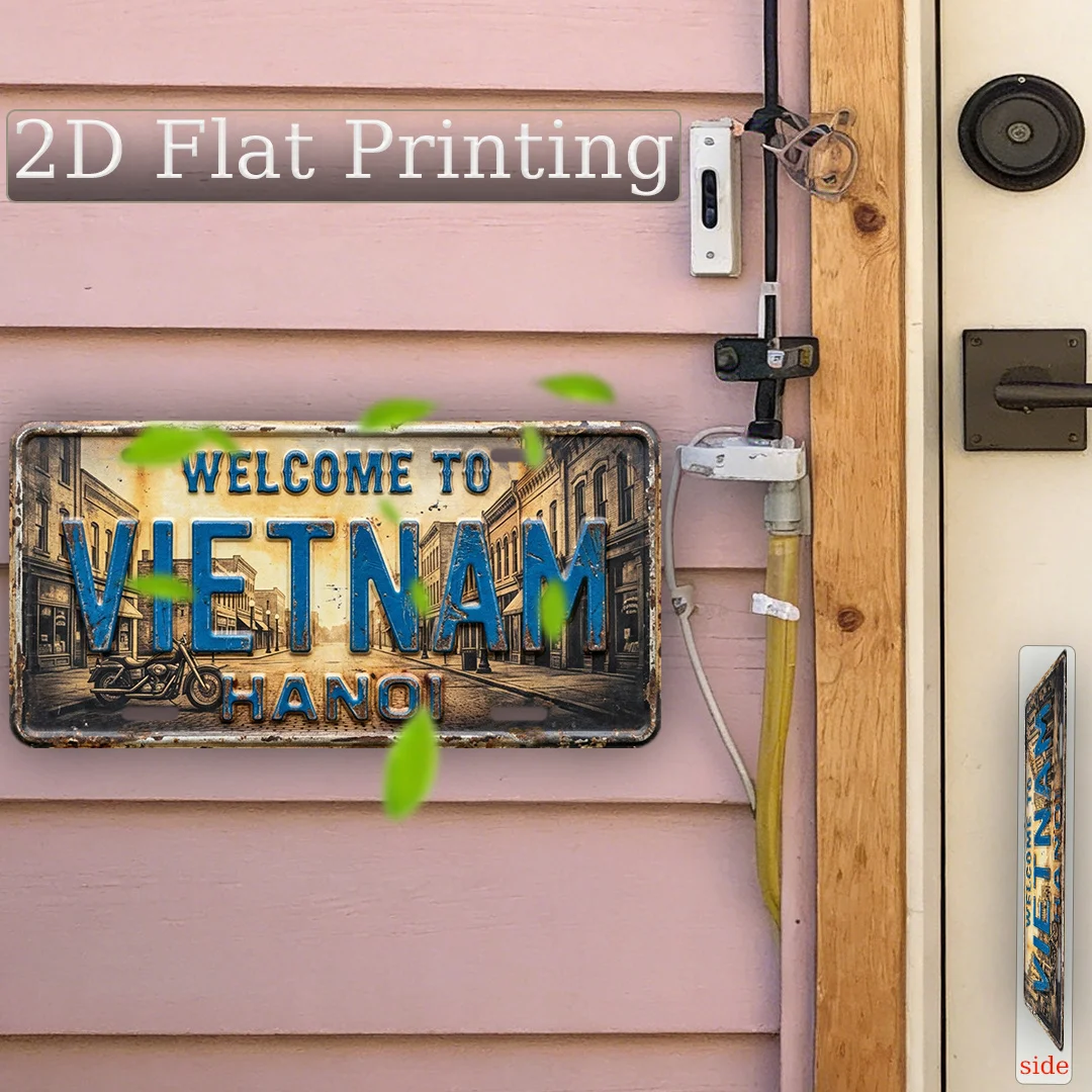 Home Decor Vietnam - 2D-Flachbild, 2D-Flachdruck, 1 Stück, Retro-Plakette, dekorative