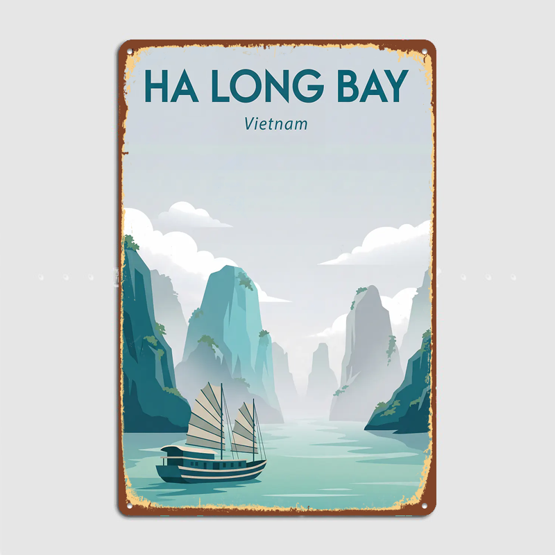 Home Decor Vietnam - Ha Long Bay Vietnam Reiseplakat Metallposter
