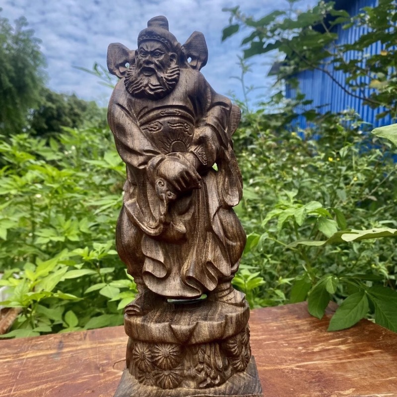 Home Decor Vietnam - Handgeschnitzte Vietnam Holz Zhong Kui Statue/Figur.