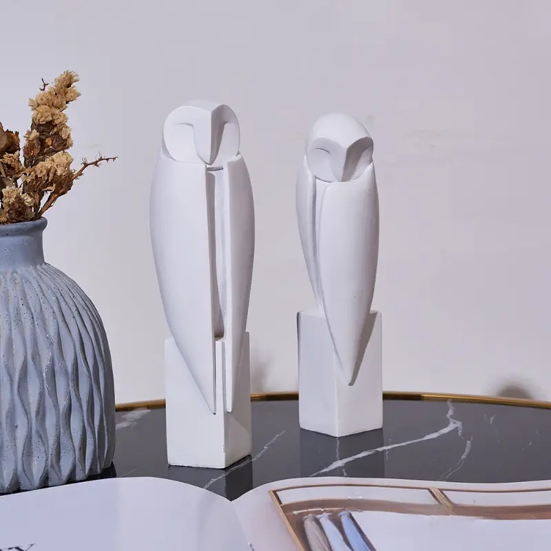 Home Decor Brand - Minimalistische Eulenstatue, Skulptur, Tier, dekorative Figuren,