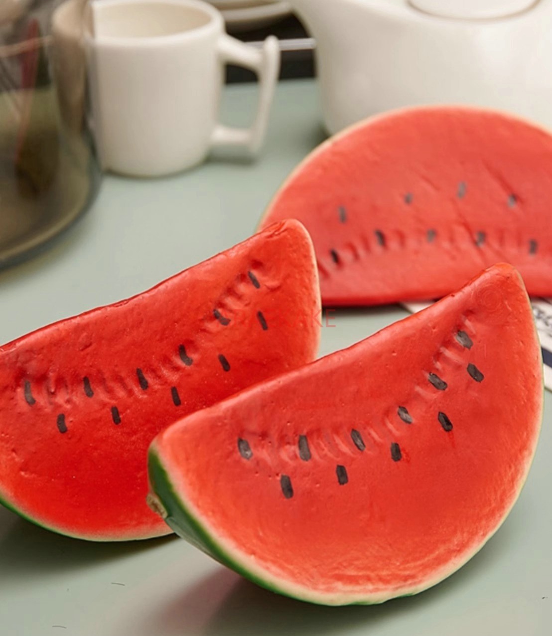 Home Decor Store - 1 Stück simuliertes Obstmodell, Wassermelonenscheiben, Obst-