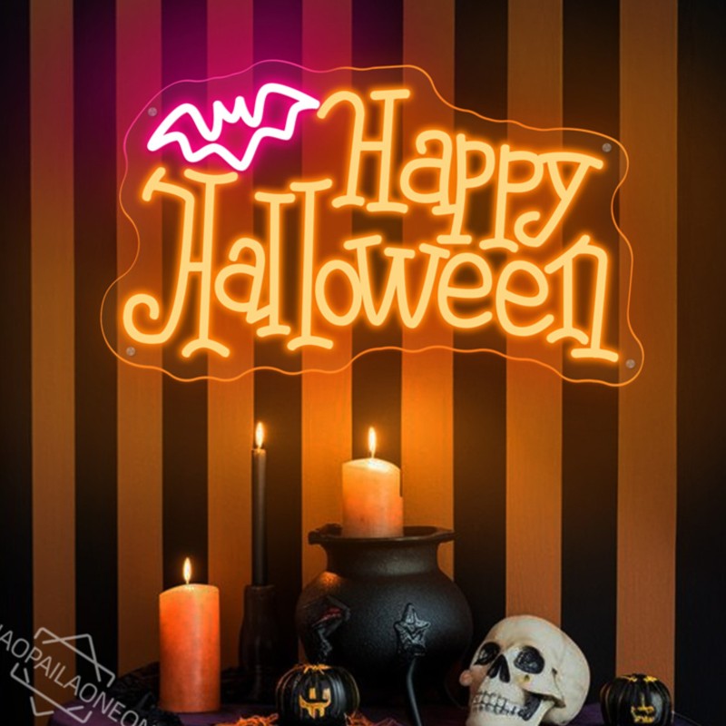 Home Decor Nearby - Happy Halloween Neon Schild Süßes oder