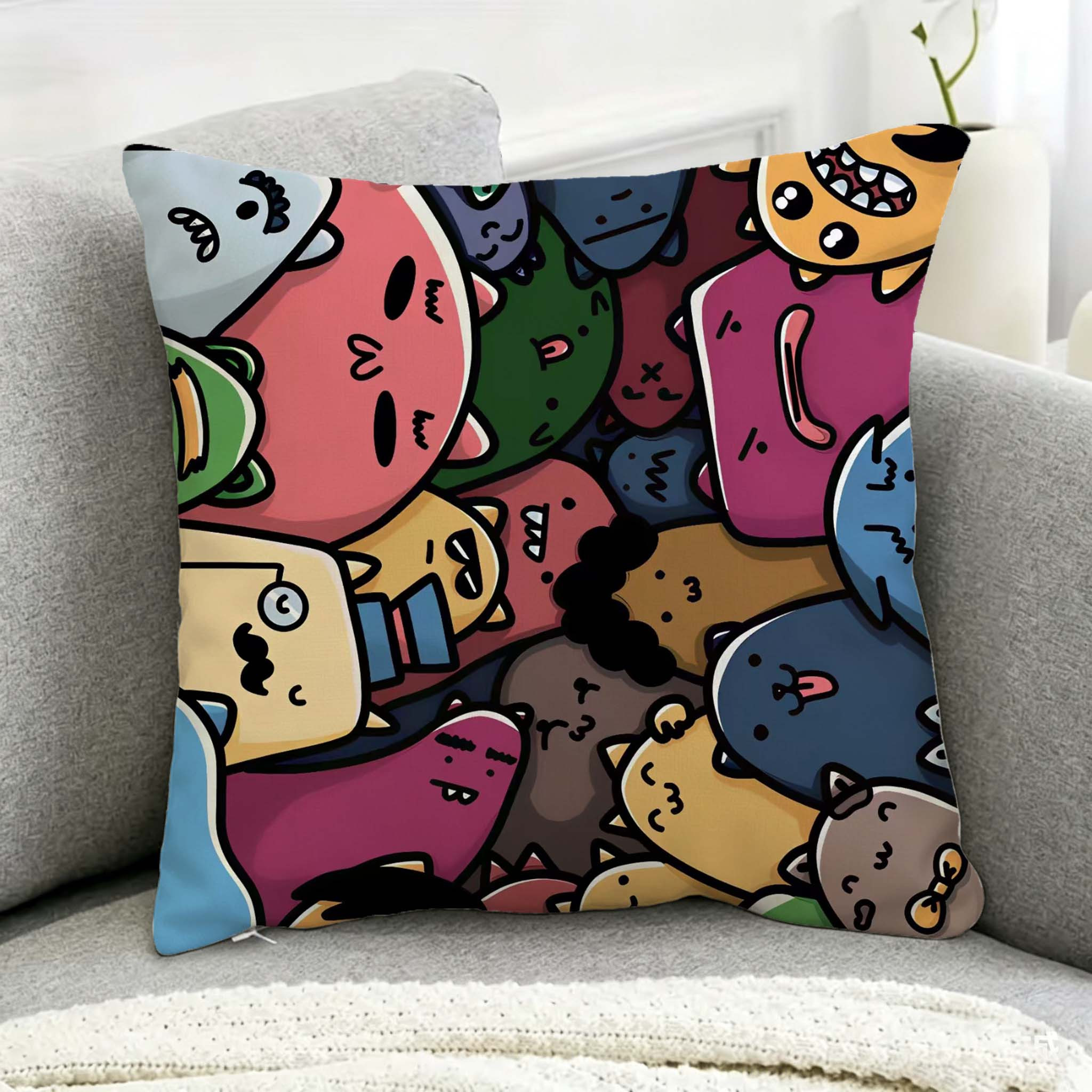 Bunter Cartoon-Gesichter-Kisse – Home Decor Emoji Bewertung und Preis