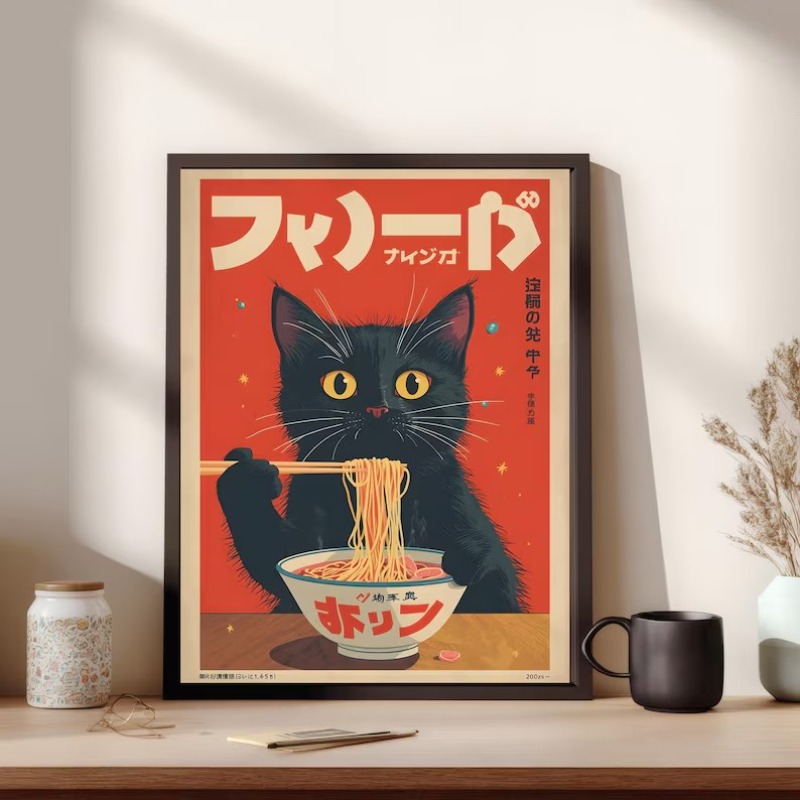 Retro japanische Kawaii schwar – Home Decor Aesthetic Pinterest Bewertung und Preis