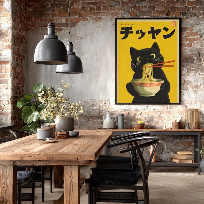 Retro japanische Kawaii schwar – Home Decor Aesthetic Pinterest Bewertung und Preis