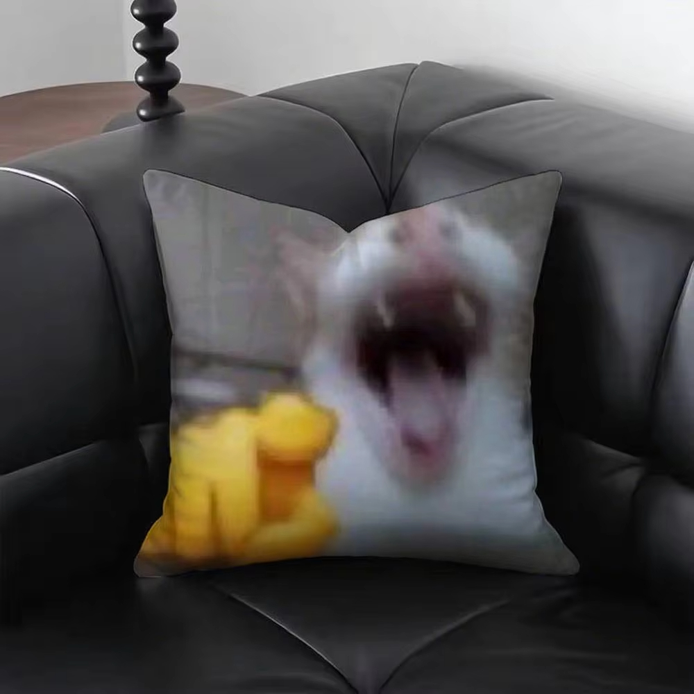 Lustige Katze M-Meme Kissenbez – Home Decor Emoji Bewertung und Preis