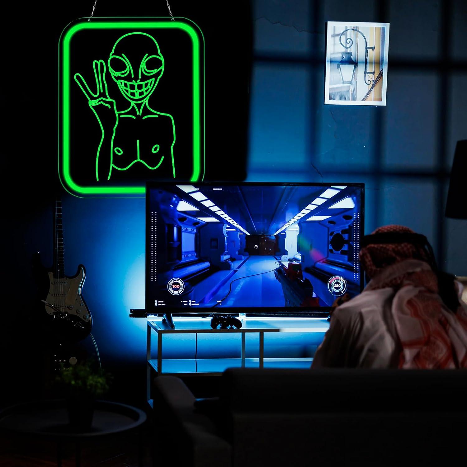 Alien Neon-Schild USB Dimmbare – Home Decor Games Free Bewertung und Preis