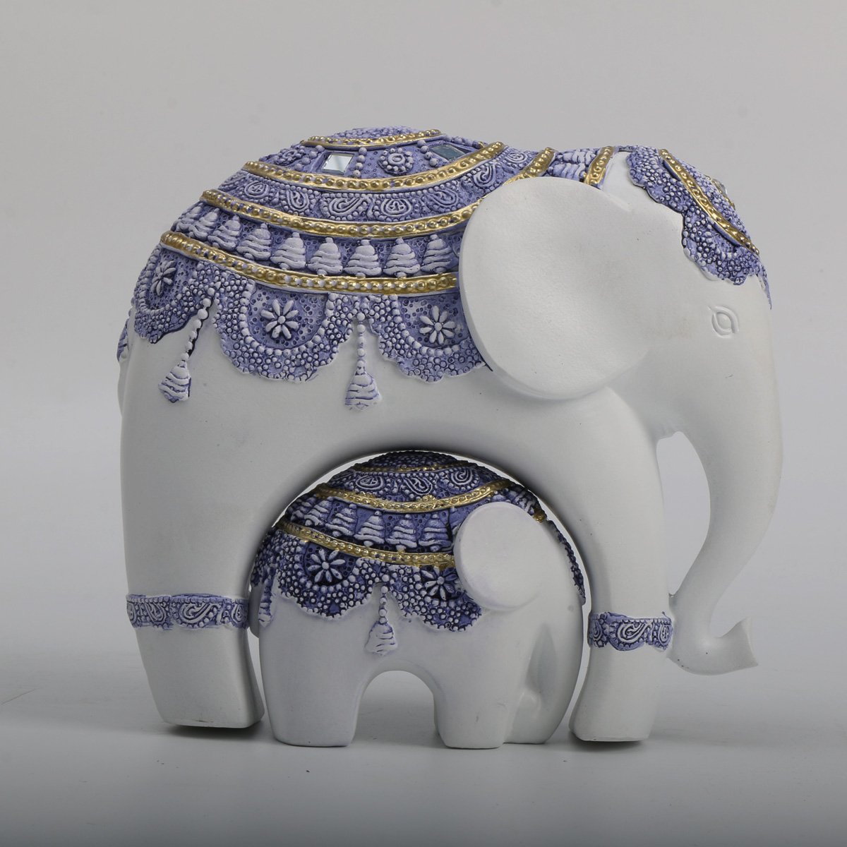 Blaue und weiße Elefanten-Skul – Home Decor Brand Bewertung und Preis