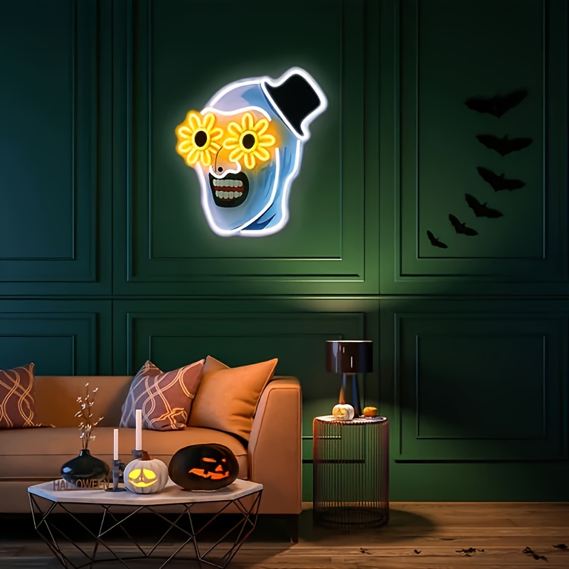 Clown-Geisterkopf Neonschild F – Home Decor Nearby Bewertung und Preis