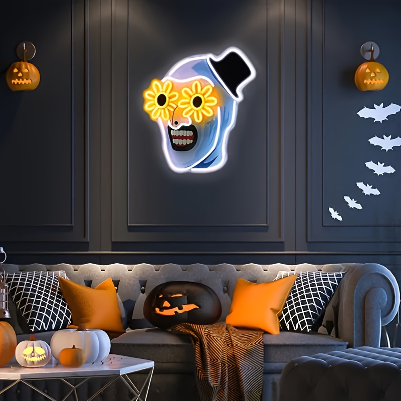 Clown-Geisterkopf Neonschild F – Home Decor Nearby Bewertung und Preis