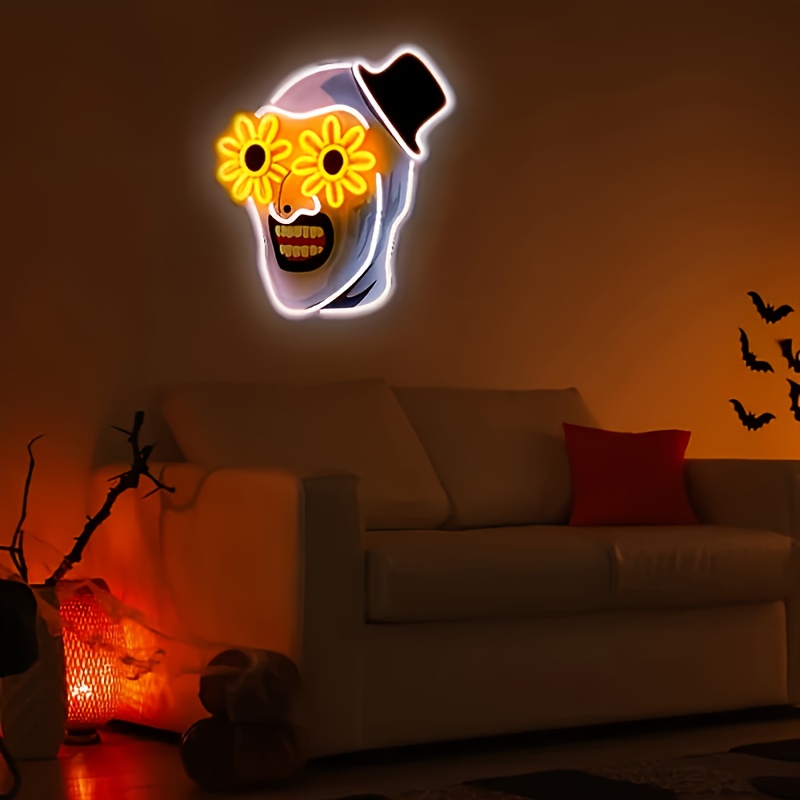 Clown-Geisterkopf Neonschild F – Home Decor Nearby Bewertung und Preis