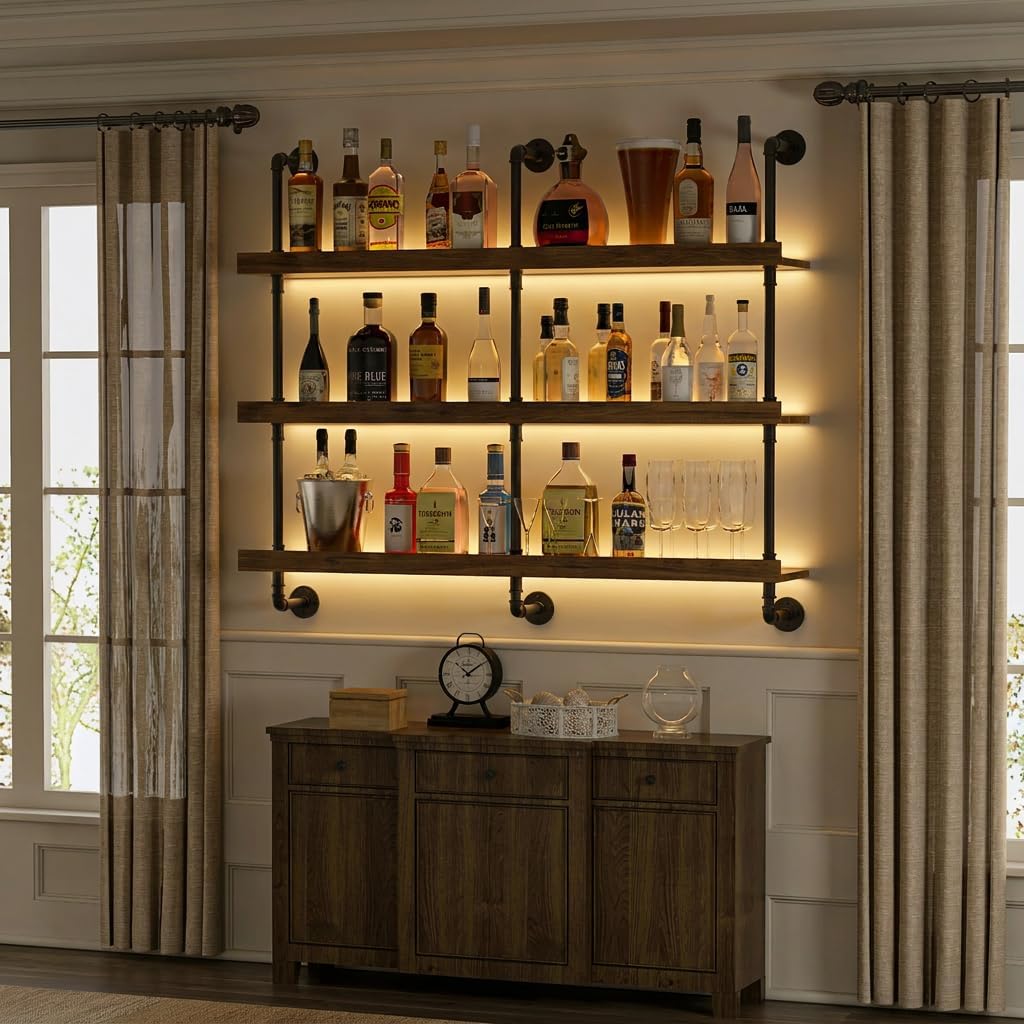 Wandmontiertes Weinregal mit L – Floating Shelves Bewertung und Preis