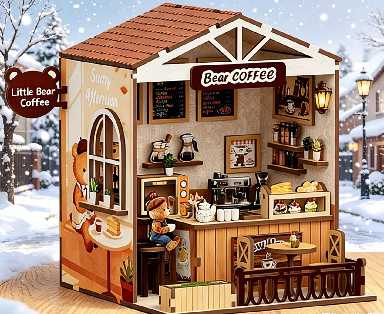 Mini Bären-Kaffeehaus DIY-Haus – Home Decor Store Bewertung und Preis