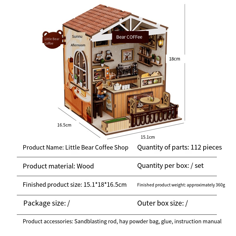Mini Bären-Kaffeehaus DIY-Haus – Home Decor Store Bewertung und Preis